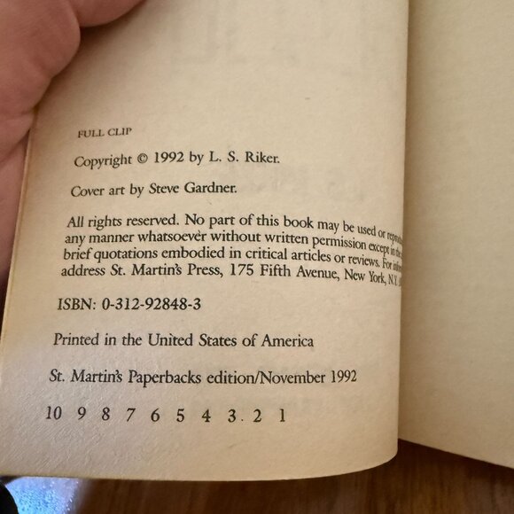 Full Clip Swag No. 2 L.S. Riker 1st Printing 1992 Vintage Action Paperback - Picture 5 of 5